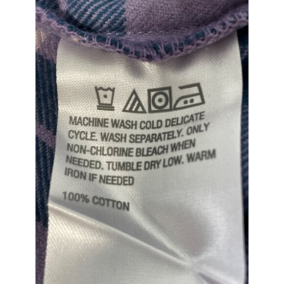 Joan Rivers Regular Cotton Plaid Flannel Snap Front Shirt Sz Medium Dusty Purple - Picture 5 of 8